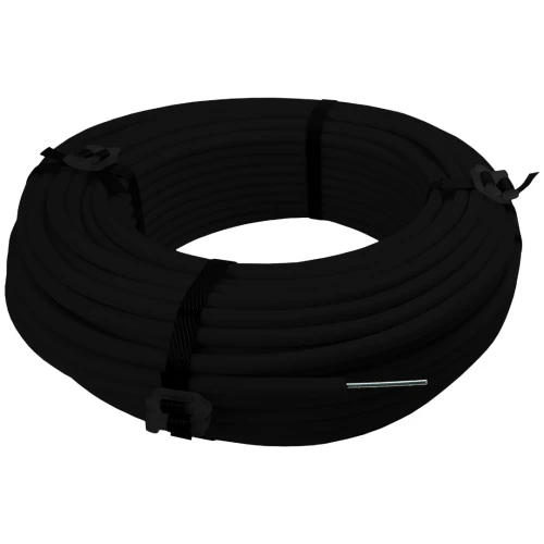 Cabo Subterrâneo Reforçado 2,11 mm Galvanizado Preto 50Mts