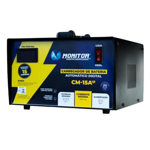 Carregador de Bateria 15 AH CM15-A 12v c/ Auxiliar Partida
