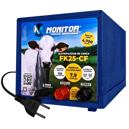Eletrificador de Cerca Rural FK25-CF - 5,1J - 120 Km