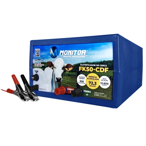 Eletrificador de Cerca Rural  FK50-CDF  500Km c/ Voltimetro