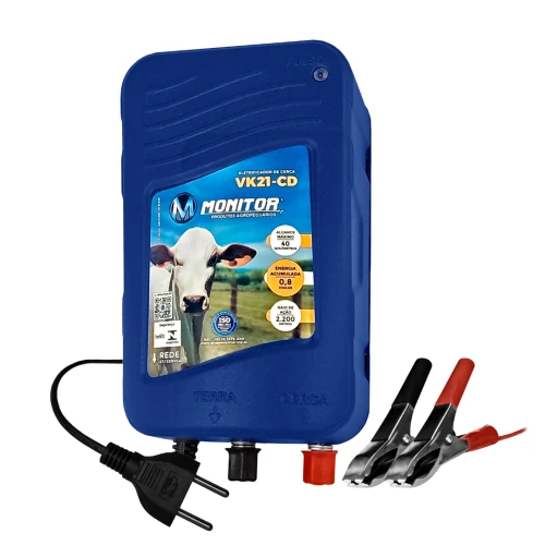 Eletrificador de Cerca Rural VK21-CD p/ Bateria ou Bivolt