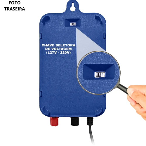 Eletrificador de Cerca Rural VK21-CD p/ Bateria ou Bivolt