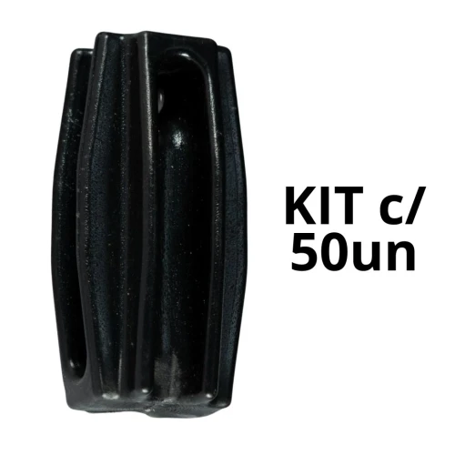 50un Isolador Castanha Premium Cerca Reforçado 900kv Preto