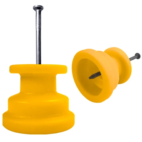 100un Isolador Roldana c/ Prego p/ Cerca 30×30 Amarelo