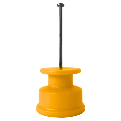 100un Isolador Roldana 36×36 c/ Prego p/ Cerca - Amarelo