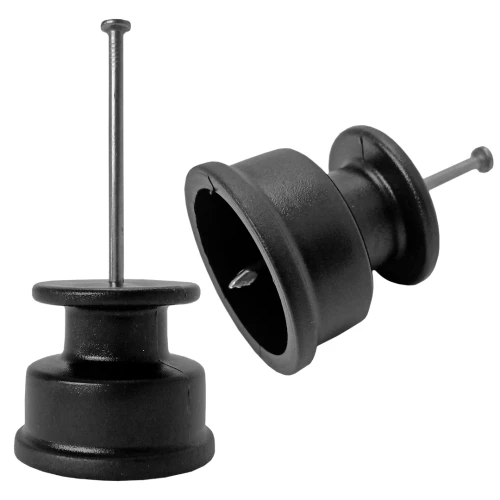 100un Isolador Roldana 36×36 c/ Prego p/ Cerca - Preto