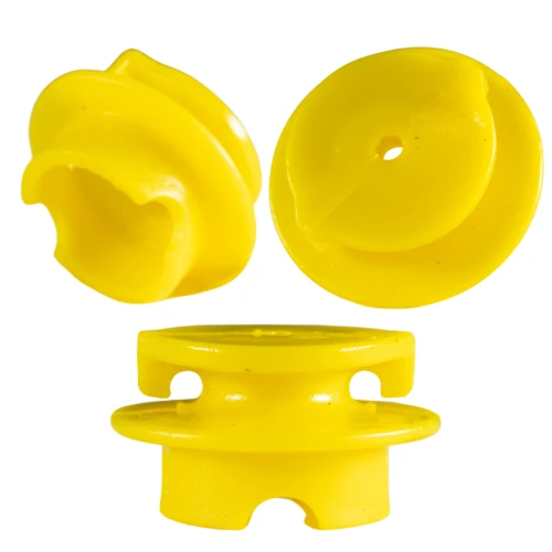 100un Isolador Roldana com garra 40×40 p/ Cerca - Amarelo