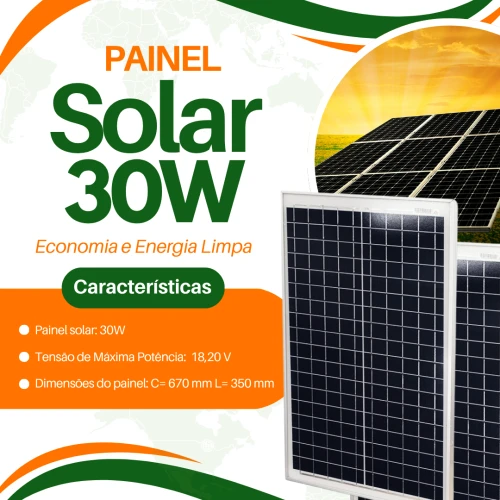 Painel Solar Placa Energia Fotovoltaica 30w Grupo Monitor