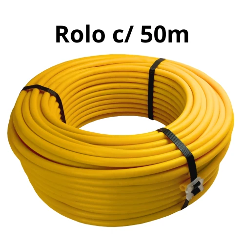 Tubo Isolador 3/8 Rolo c/ 50m Proteção Contra Raios Amarelo