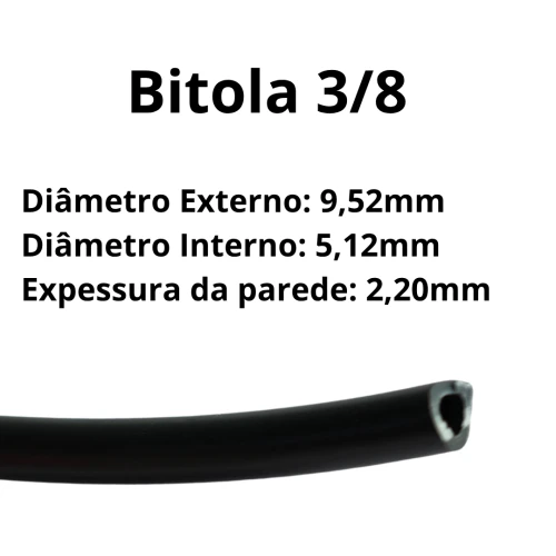 Tubo Isolador 3/8 Rolo c/ 50m Proteção Contra Raios Preto
