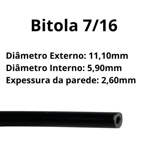 Tubo Isolador 7/16 Rolo c/ 50m Proteção Contra Raios Preto