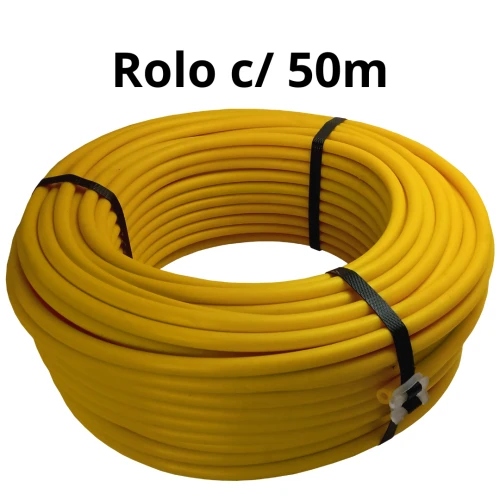 Tubo Isolador 9/16 Rolo c/ 50m Proteção Contra Raios Amarelo