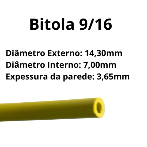 Tubo Isolador 9/16 Rolo c/ 50m Proteção Contra Raios Amarelo