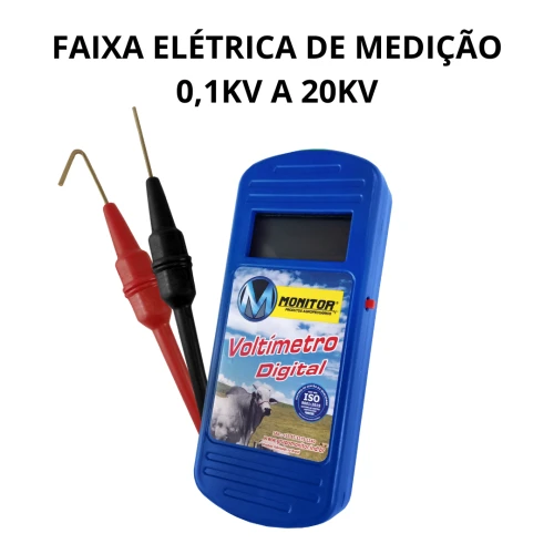 Voltímetro digital 0,1KV A 20 KV Monitor Exclusivo p/ Cerca