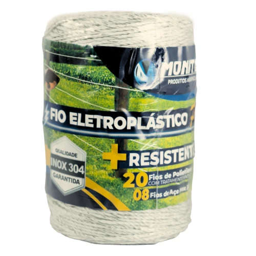 Fio Eletroplástico Cerca torcido 20×8 250m Branco Monitor