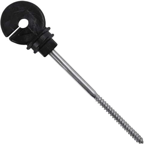50un Isolador Gancho Longo 16cm p/ Cerca Preto - Monitor