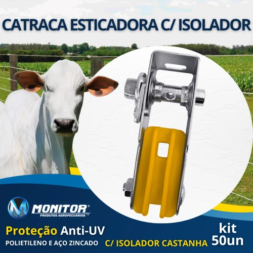 50un Catraca C/ Isolador Castanha P/ Cerca Elétrica Monitor